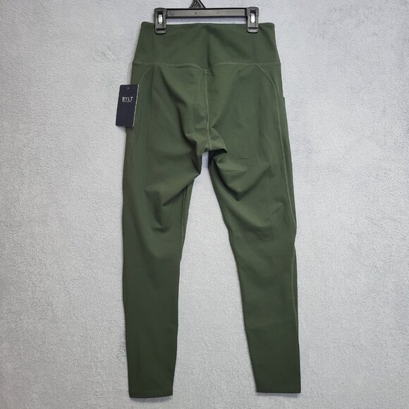 BYLT Leggings Womens Medium Green Essential Legging Mid Rise Side Pockets SPRNT - Picture 3 of 13